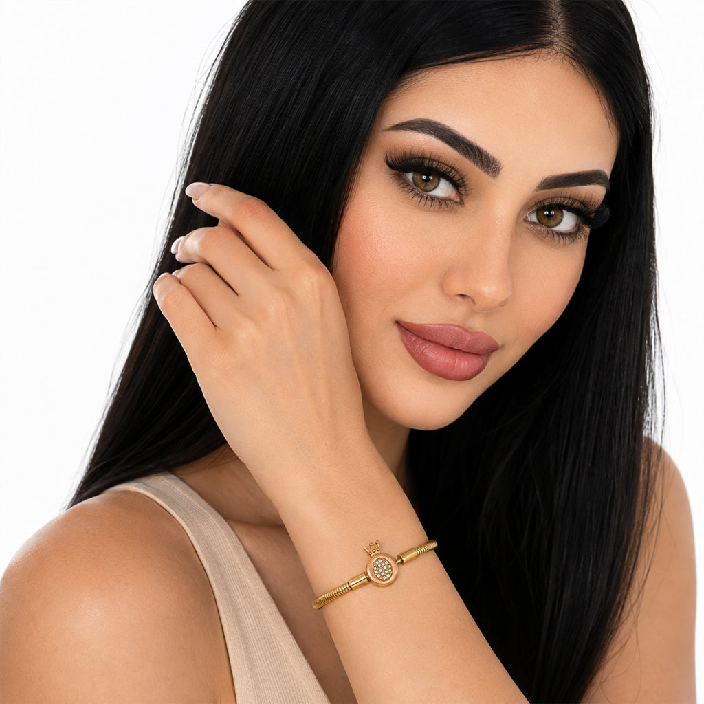 Pulsera Elegante Con Corona Para Mujer Bisutería Fina