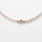 Set Collar, Pulsera Y Aretes Ojo Turco Rosa Bisutería Fina