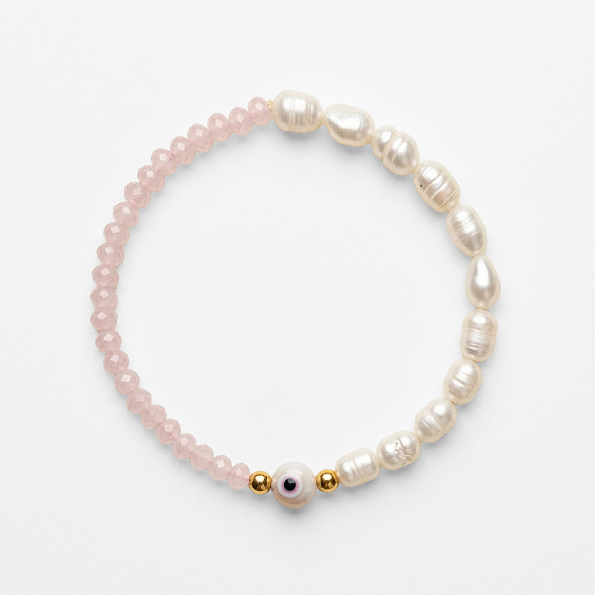 Set Collar, Pulsera Y Aretes Ojo Turco Rosa Bisutería Fina