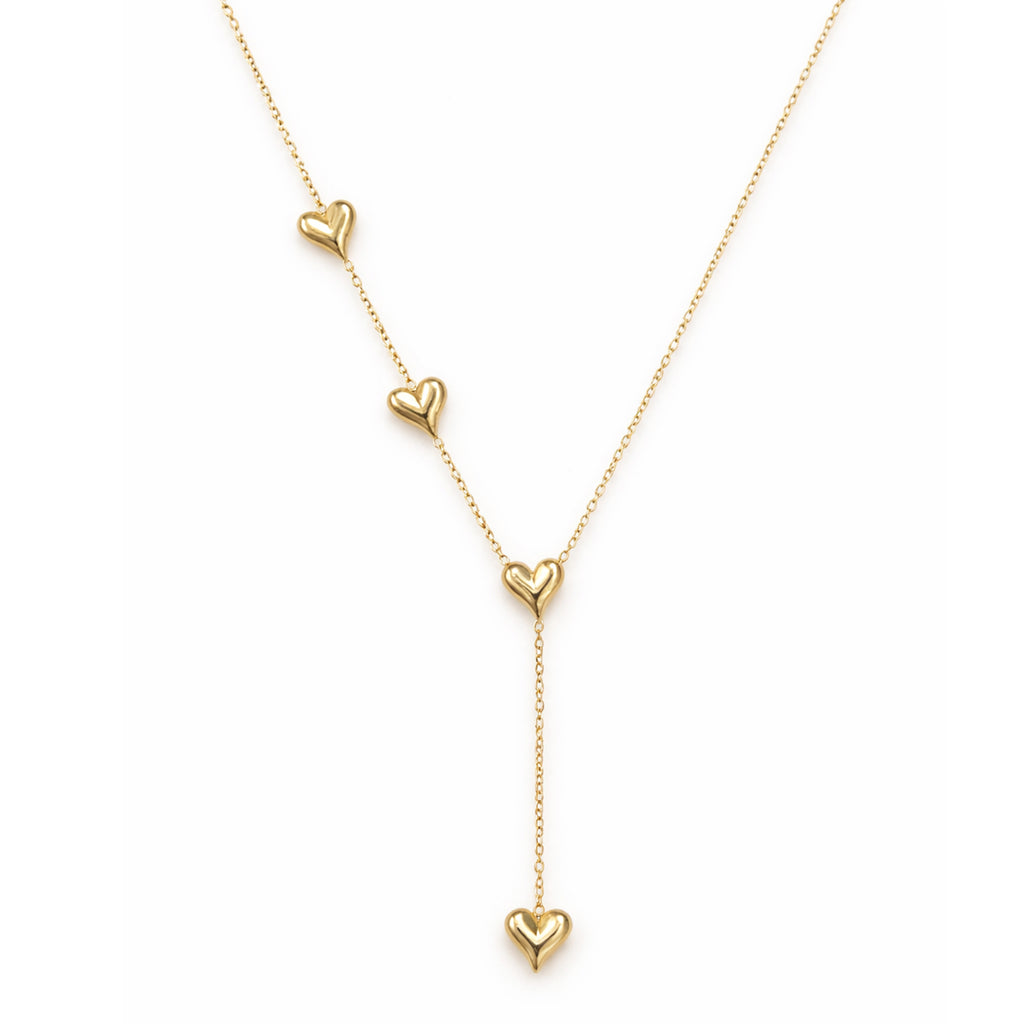 Set Joyería Elegante Para Mujer Collar Y Aretes Corazones