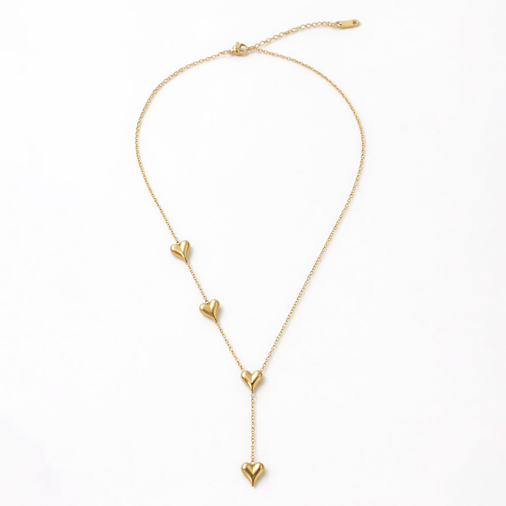 Set Joyería Elegante Para Mujer Collar Y Aretes Corazones