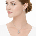 Set Joyería Elegante Collar Y Aretes Entrelazado Con Perla