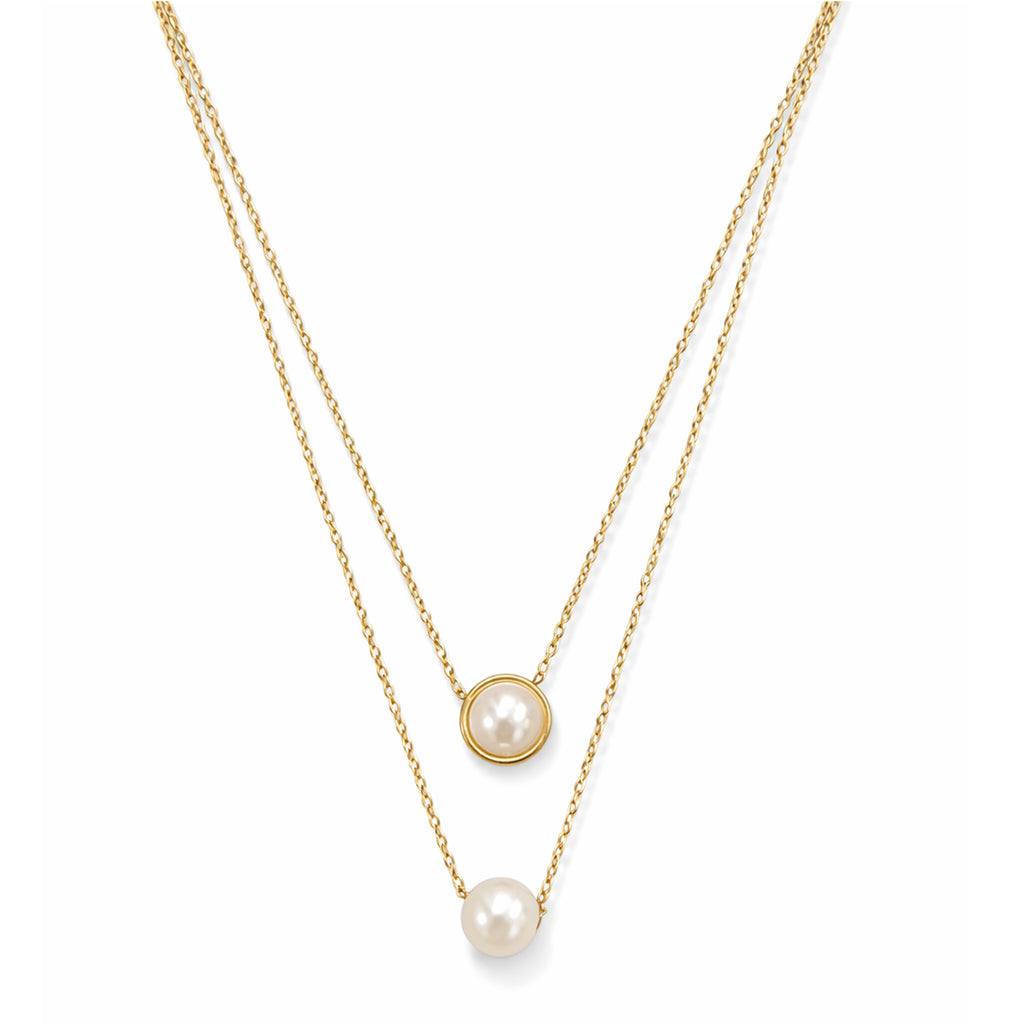 Set Joyería Elegante Para Mujer Collar Y Aretes Perlas