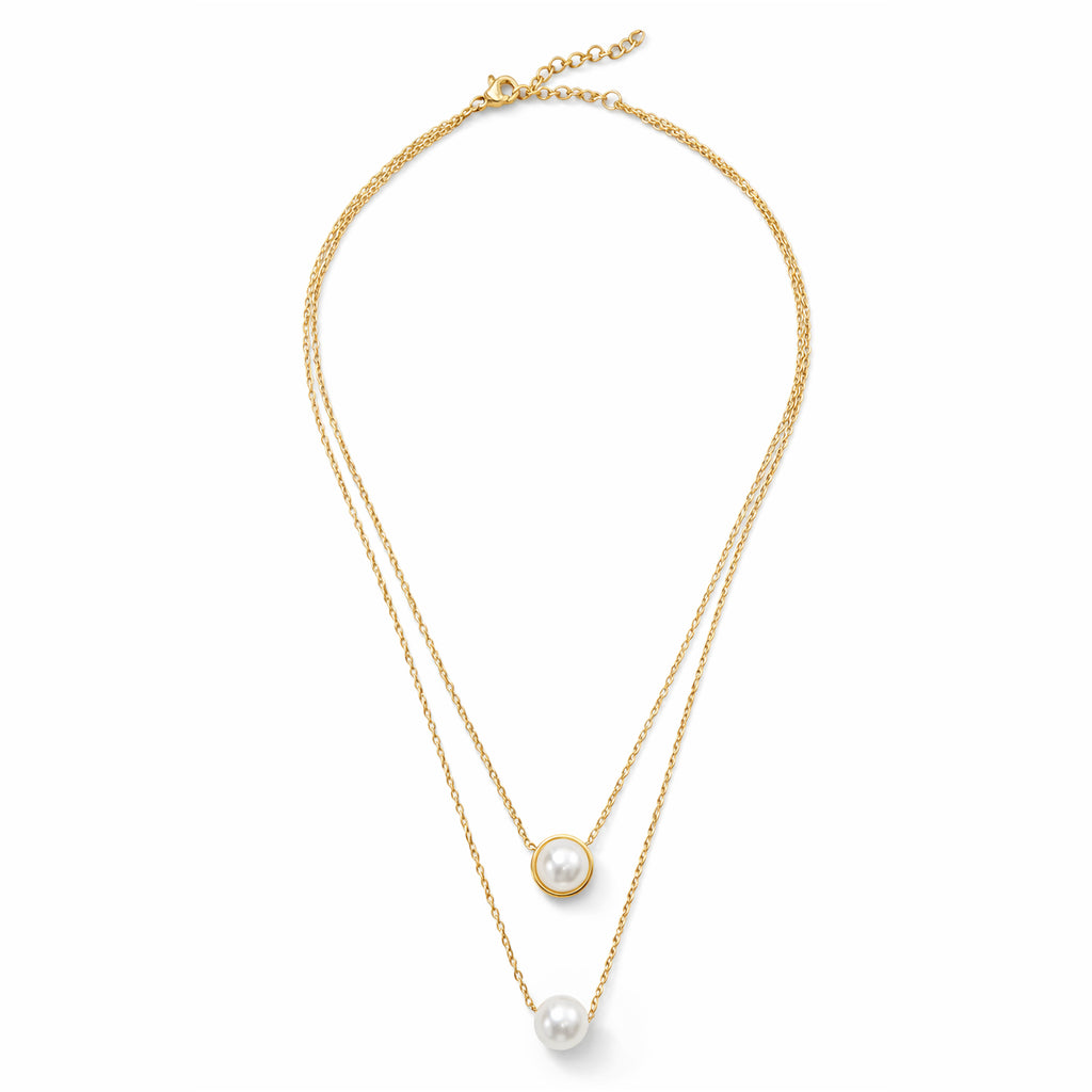 Set Joyería Elegante Para Mujer Collar Y Aretes Perlas