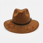 Sombrero Unisex Estilo Fedora De Gamuza Tabaco Elegante Y Atemporal