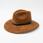 Sombrero Unisex Estilo Fedora De Gamuza Tabaco Elegante Y Atemporal