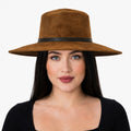 Sombrero Unisex Estilo Fedora De Gamuza Tabaco Elegante Y Atemporal