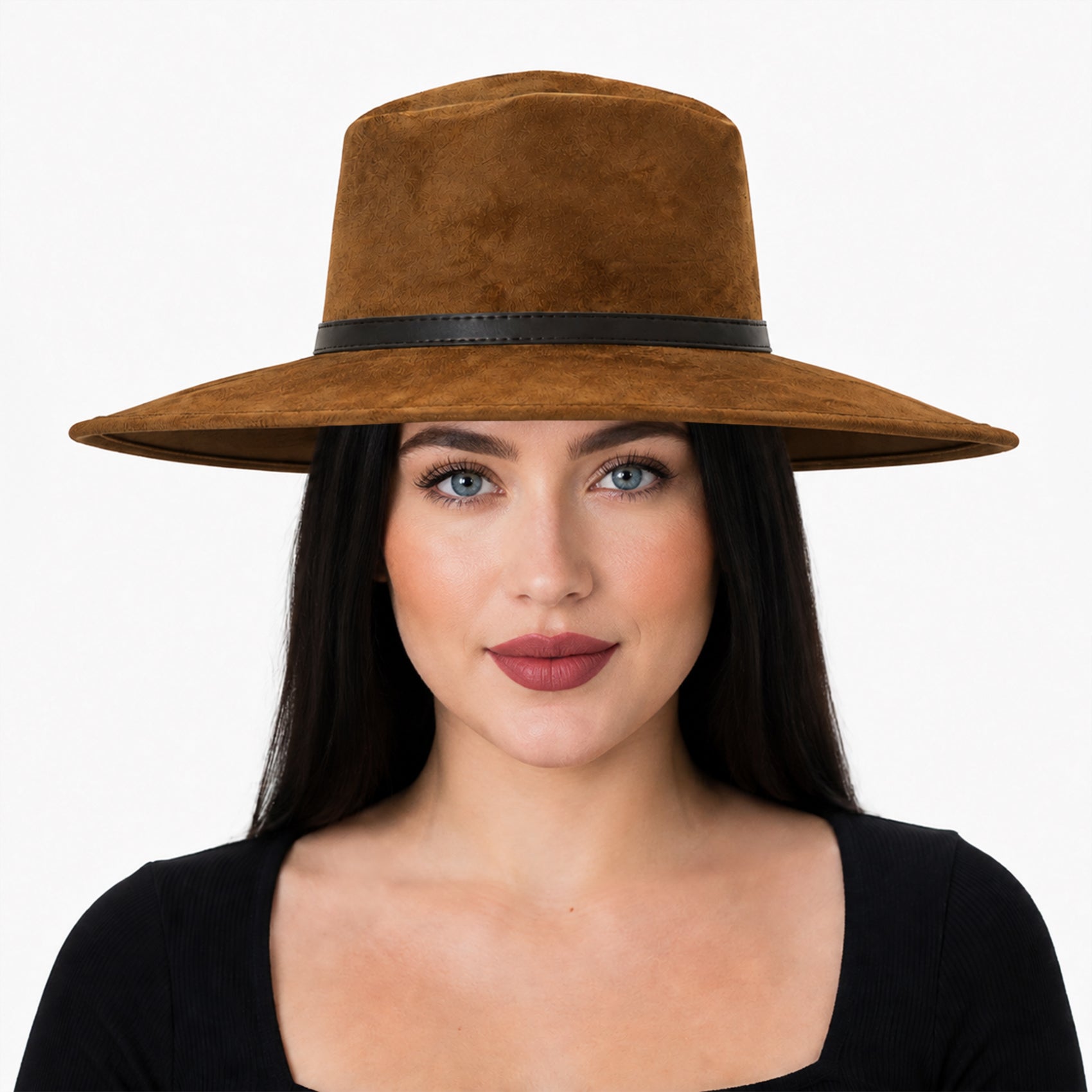 Sombrero Unisex Estilo Fedora De Gamuza Tabaco Elegante Y Atemporal
