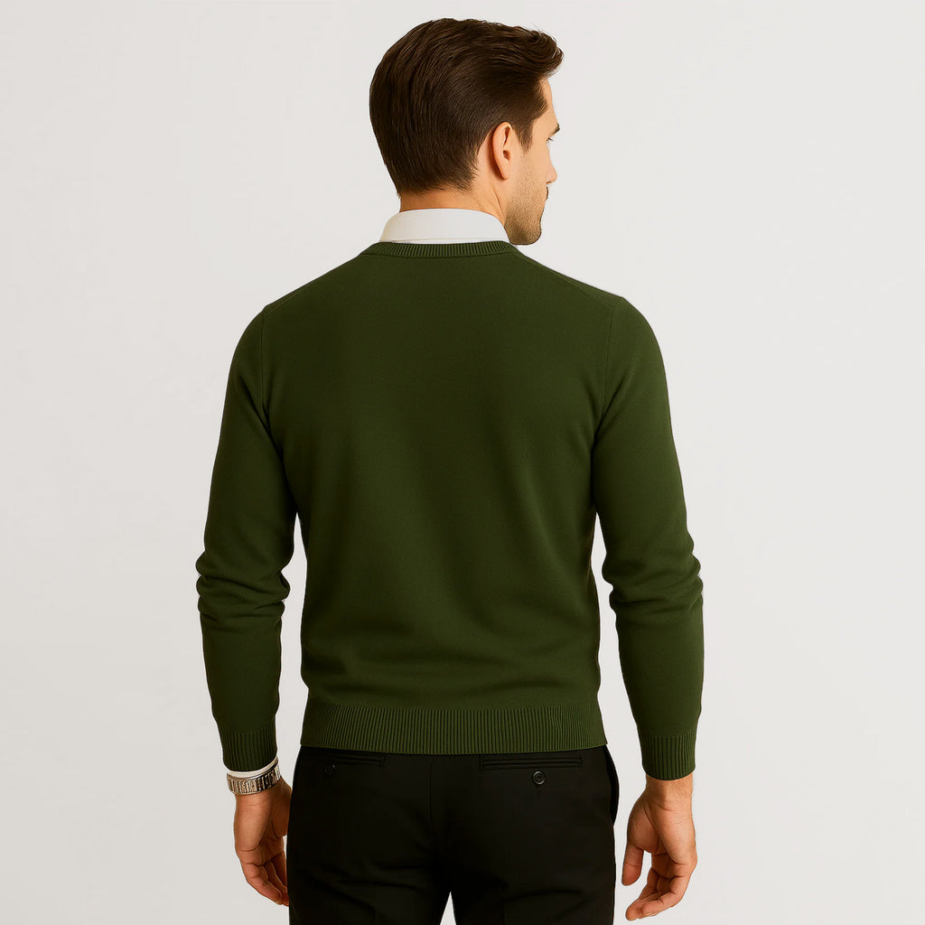 Suéter Para Hombre Básico De Punto Fino Militar E55301 Marca Bobois®