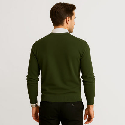 Suéter Para Hombre Básico De Punto Fino Militar E55301 Marca Bobois®