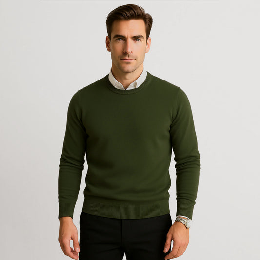 Suéter Para Hombre Básico De Punto Fino Militar E55301 Marca Bobois®