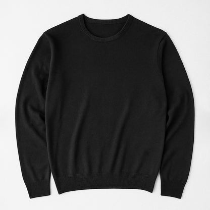 Suéter Para Hombre Básico De Punto Fino Negro E55301 Marca Bobois®