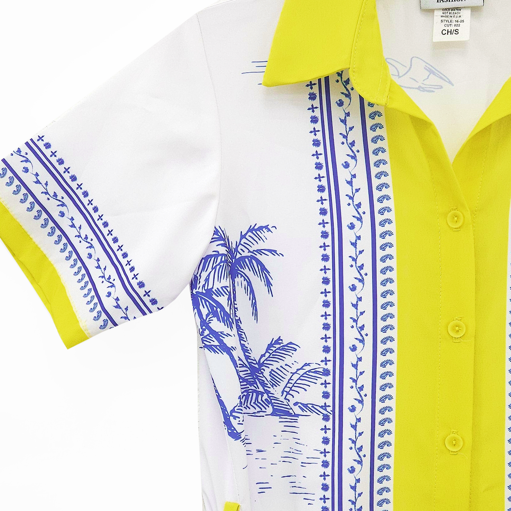 Vestido Ligero Casual Para Mujer Mod.1652 London Fashion® Amarillo Playa