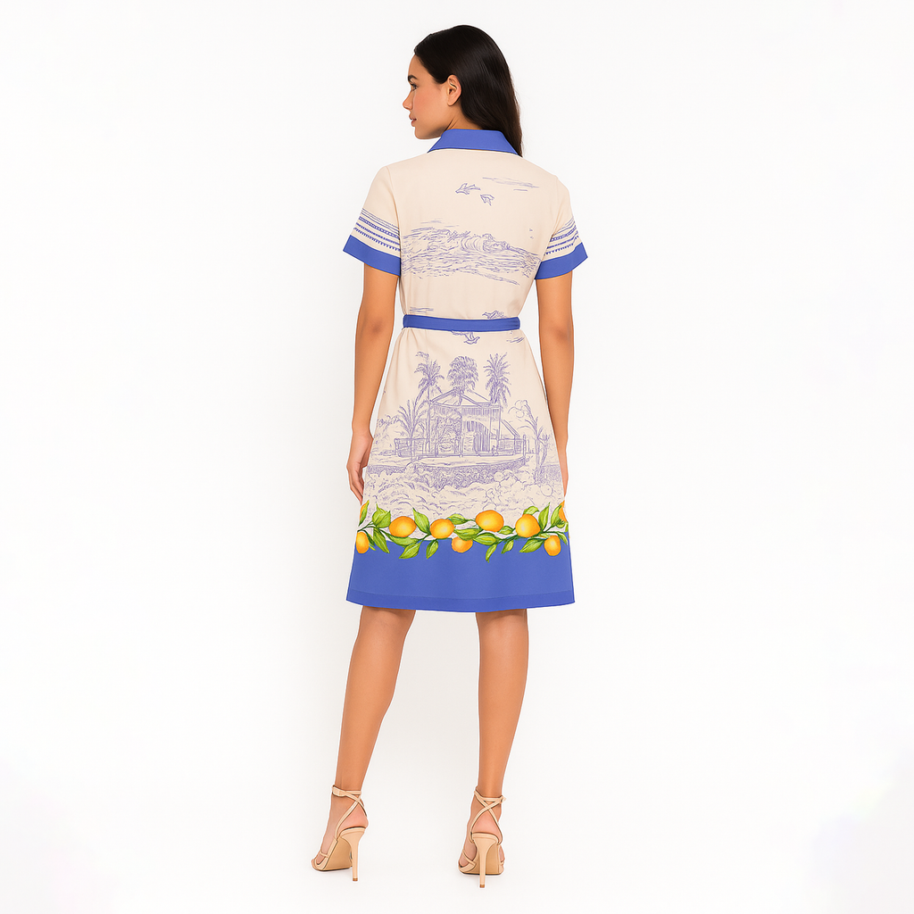 Vestido Ligero Casual Para Mujer Mod.1652 London Fashion® Azul Playa