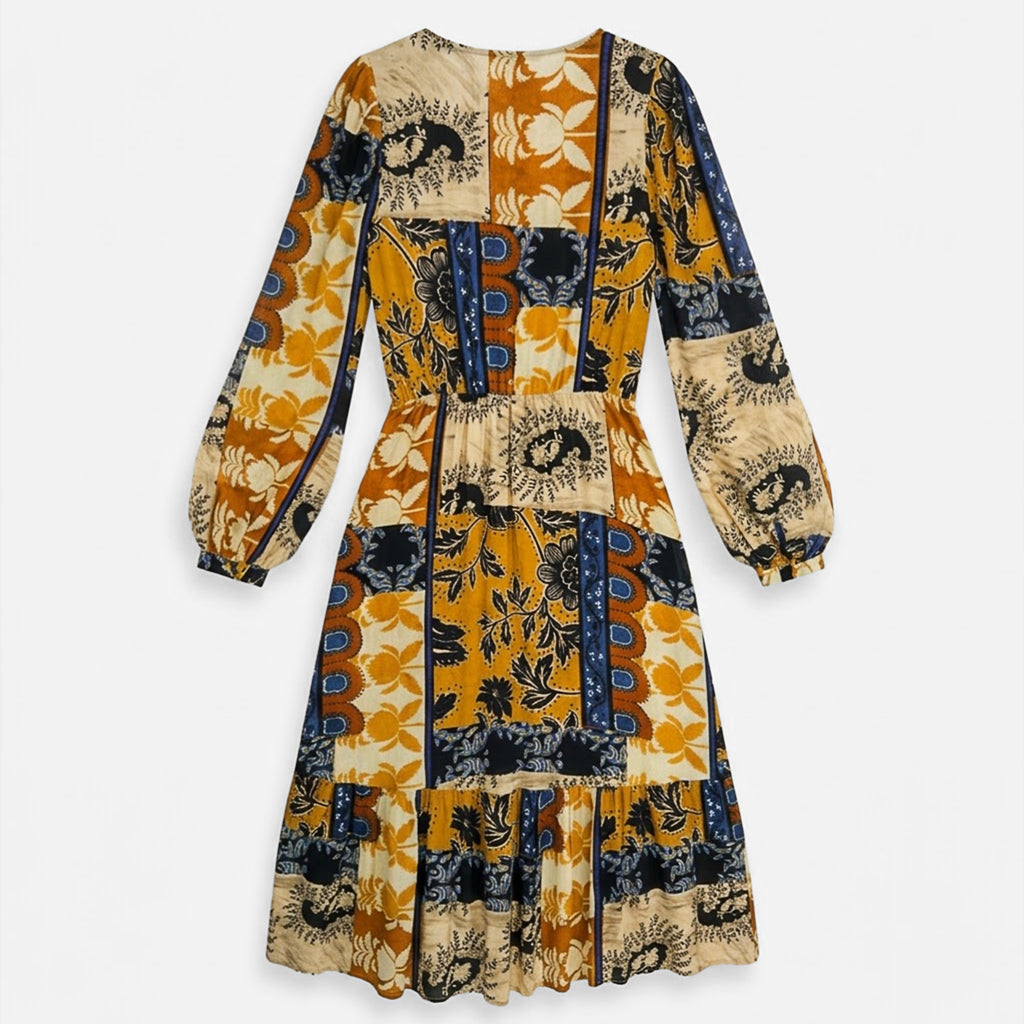 Vestido Largo Estampado Floral Bohemio S53117 Marca Bobois®