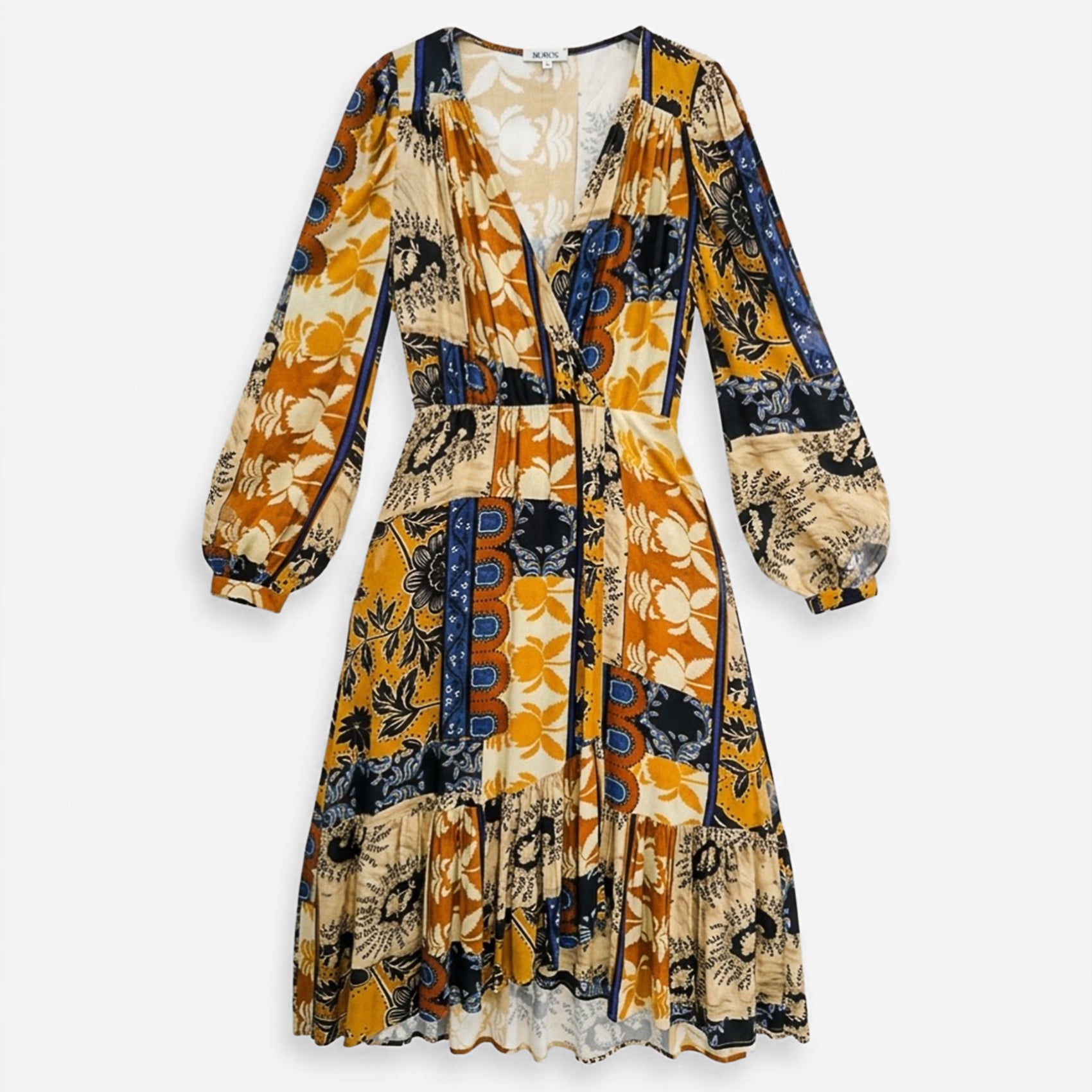 Vestido Largo Estampado Floral Bohemio S53117 Marca Bobois®