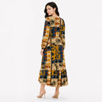 Vestido Largo Estampado Floral Bohemio S53117 Marca Bobois®