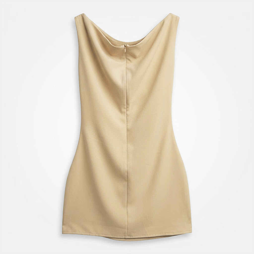 Vestido Cuello Drapeado Y Fruncido Lateral X1133 Julys®