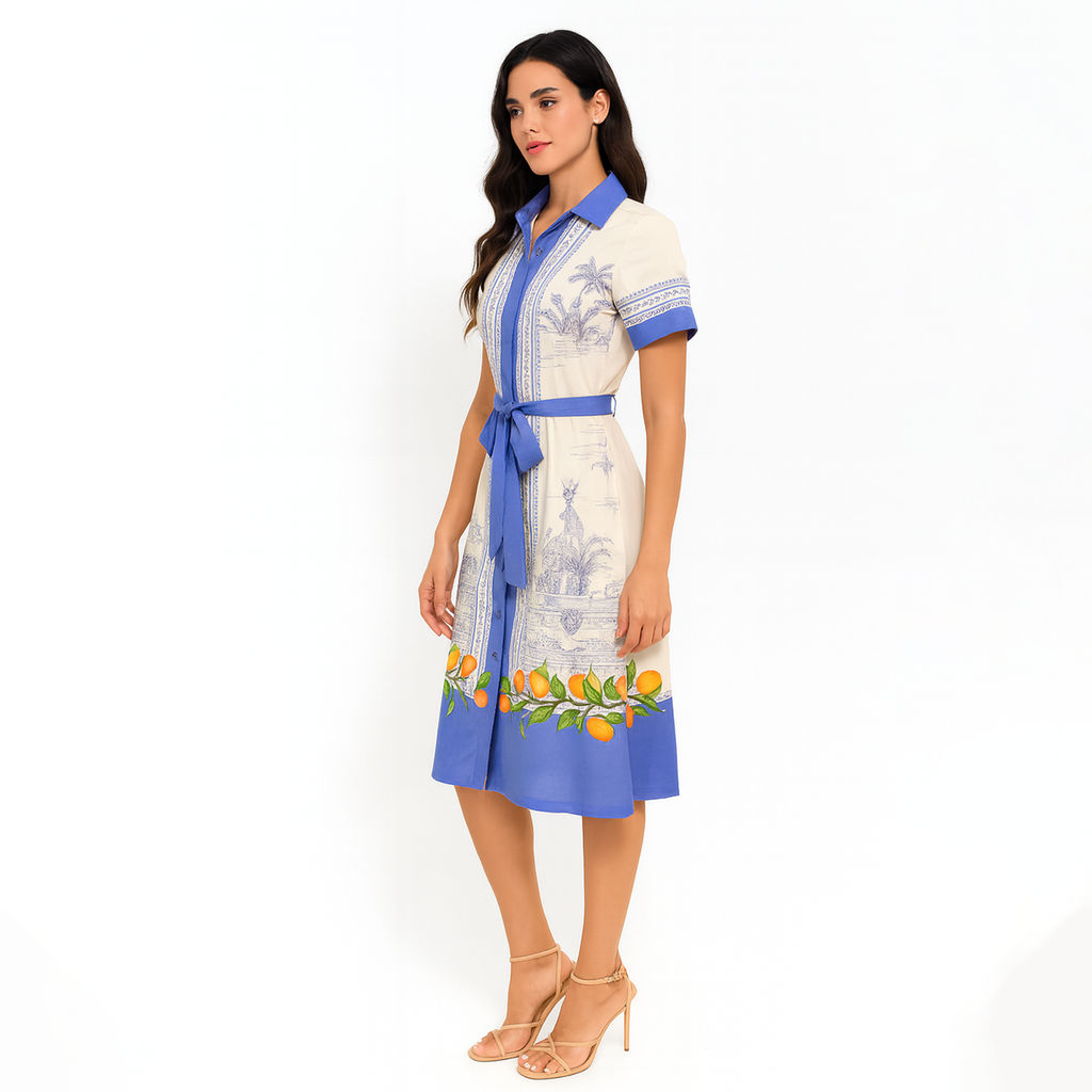Vestido Ligero Casual Para Mujer Mod.1652 London Fashion® Azul Playa
