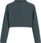 Blazer Casual Corto Para Dama Mod. Bj07377 Marca. Blashe® Gris Oscuro