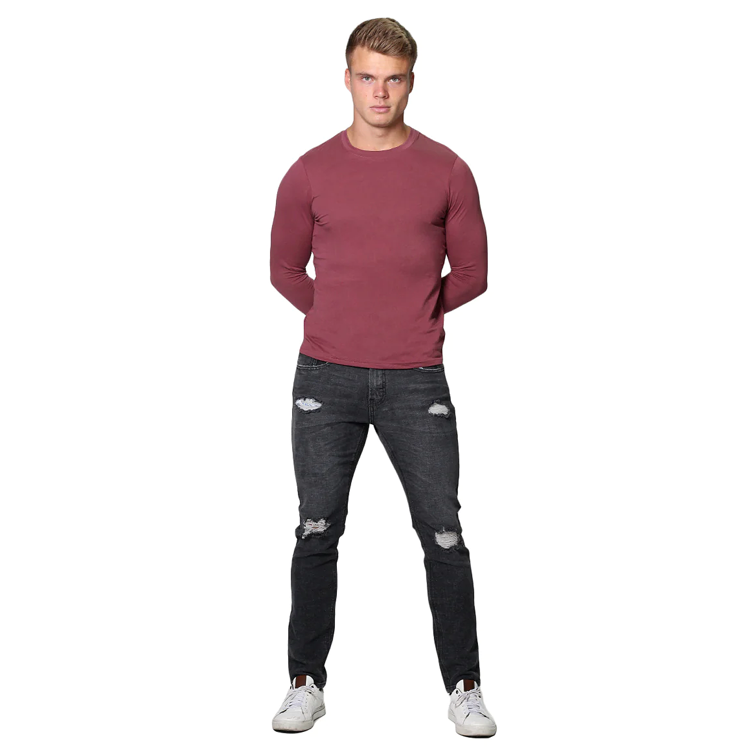 Playera Manga Larga Para Hombre Mod. A25303 Marca Bobois®