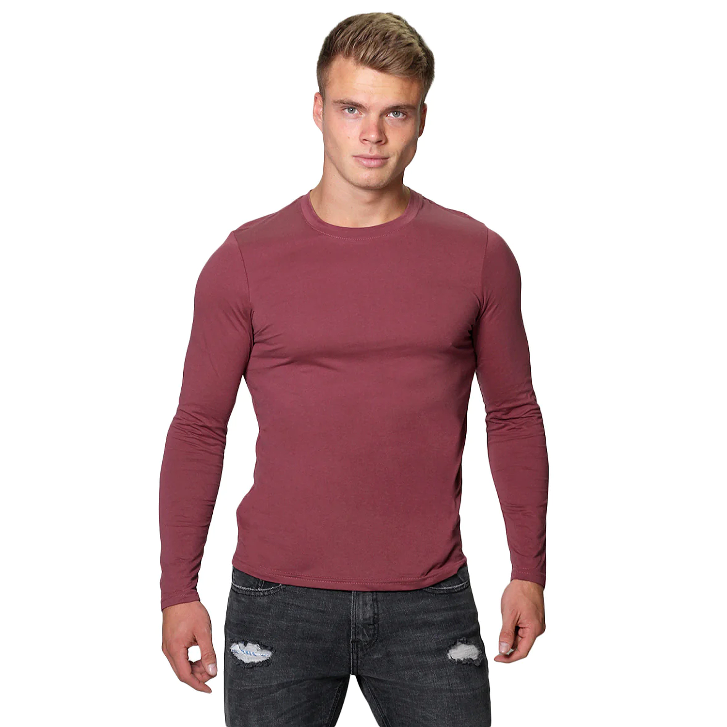Playera Manga Larga Para Hombre Mod. A25303 Marca Bobois®