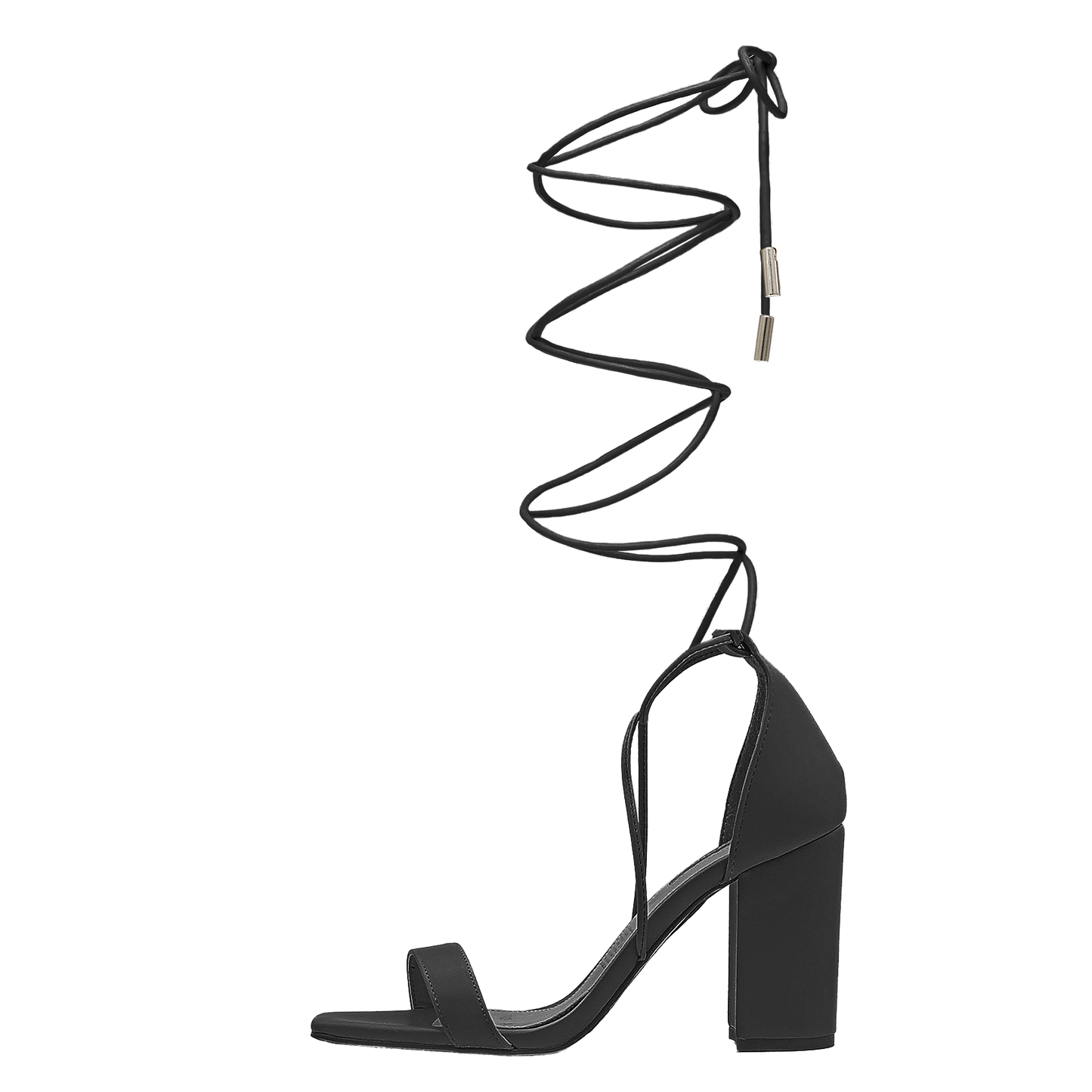 Zapatilla Sandalia Con Tiras 9cm Mod.aldana Negro Marca Efe®