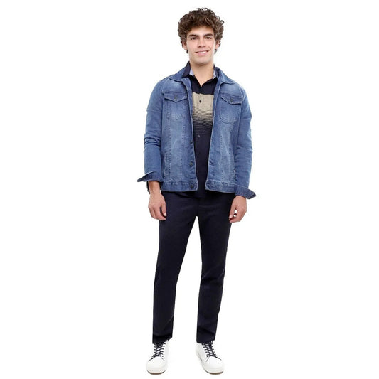 Camisa Manga Larga Hombre Estampado Degradado Azul LOB®